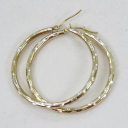 2 Pair JCM Sterling & 1/20 10kt Gold Hoop Earrings