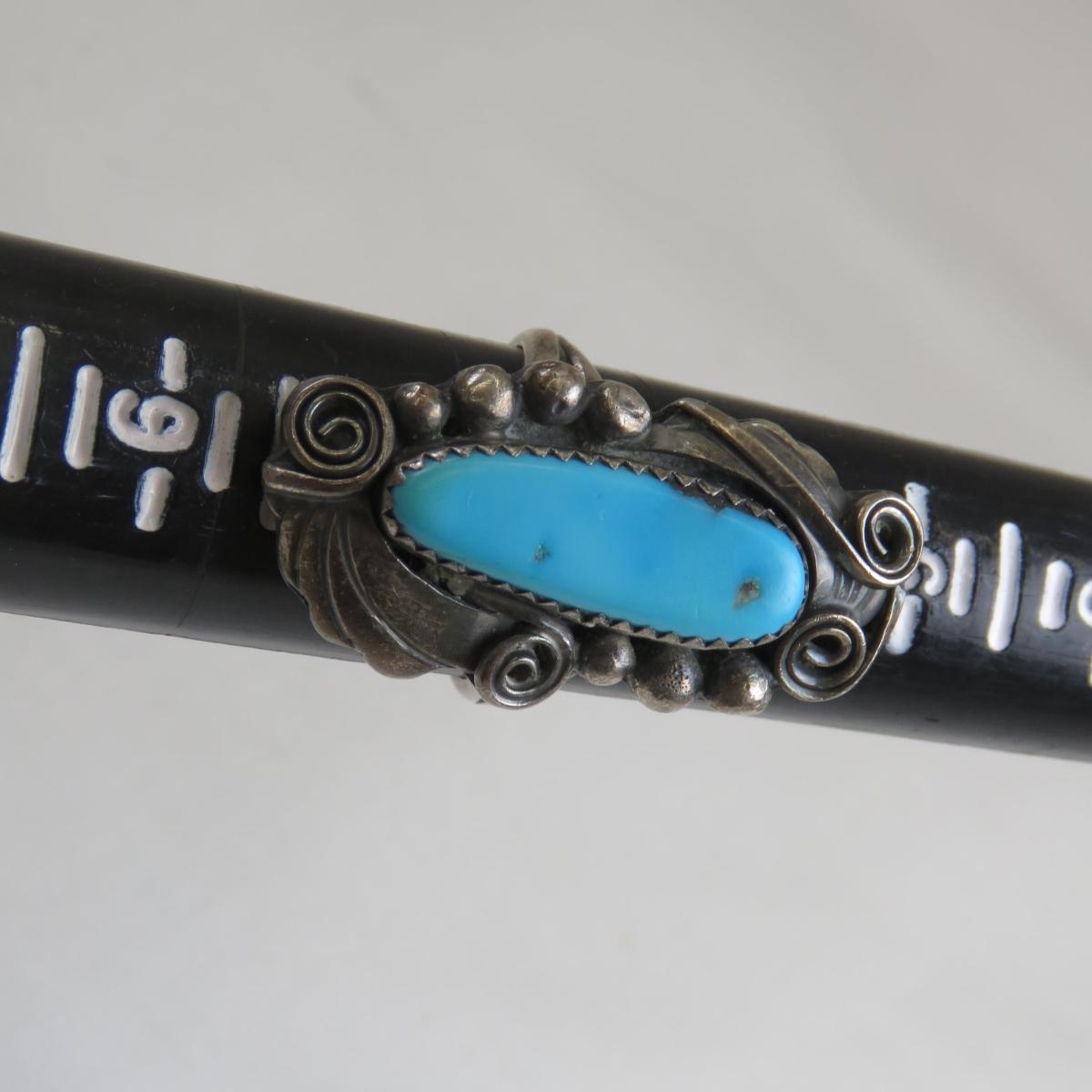 Justin Morris Navajo Signed Turquoise Ring