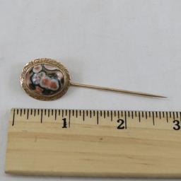 Antique Gold Agate Stick Pin