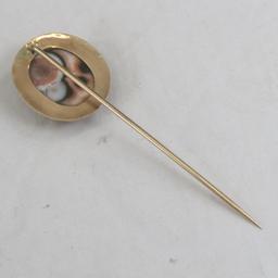 Antique Gold Agate Stick Pin