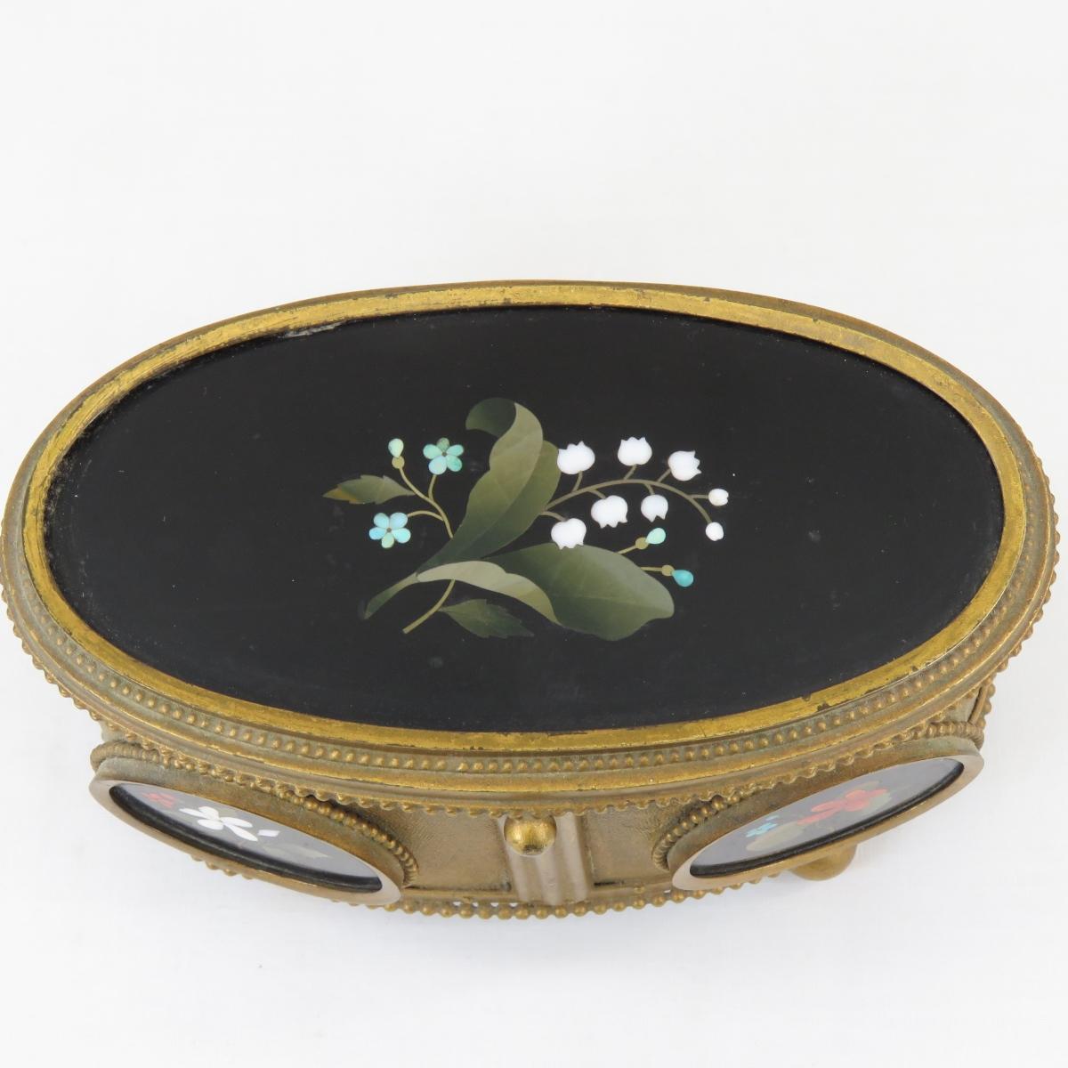 Antique Pietra Dura Jewelry Box