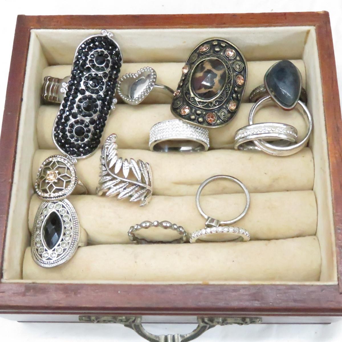 2 Wood Jewelry Boxes full of jewelry & More