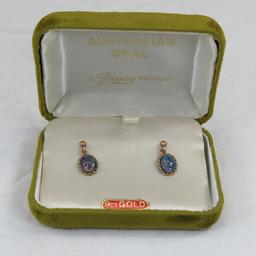 Gipsy 9kt Gold Australian Opal Earrings 1.4gtw