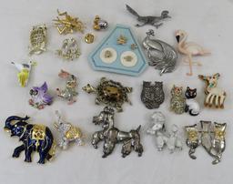 Vintage Animal Brooches- Some signed