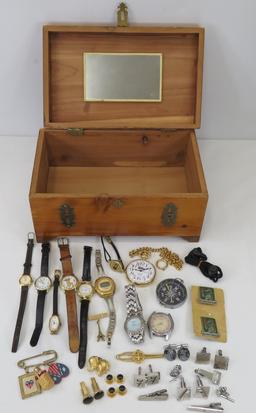 Watches, Men's Accessories, More & Wooden Box