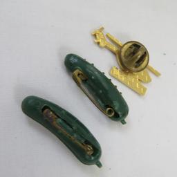 Sterling WWII 3 Star Pin, Heinz Pickle Pins & more