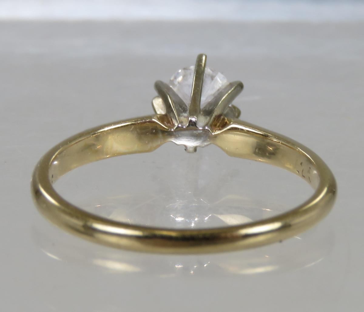 14kt Yellow Gold Solitaire Diamond Ring