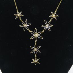 14kt Yellow Gold Floral RCI Necklace & Earrings