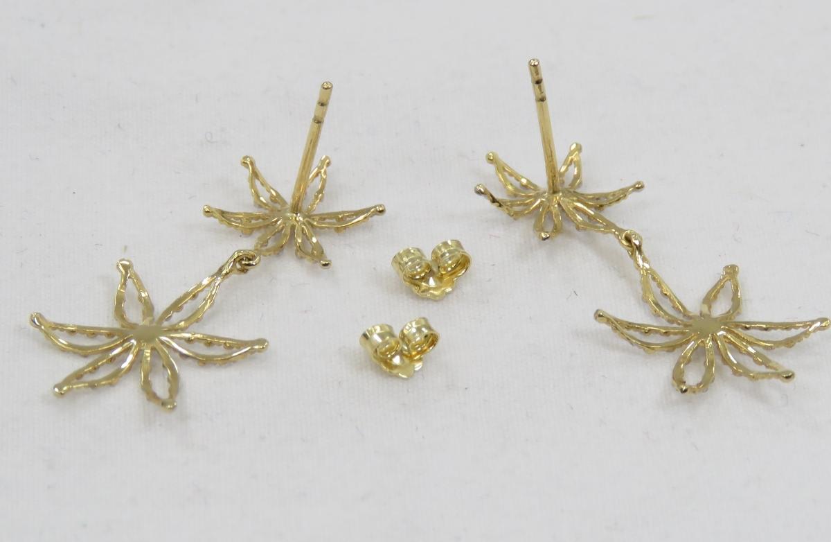 14kt Yellow Gold Floral RCI Necklace & Earrings