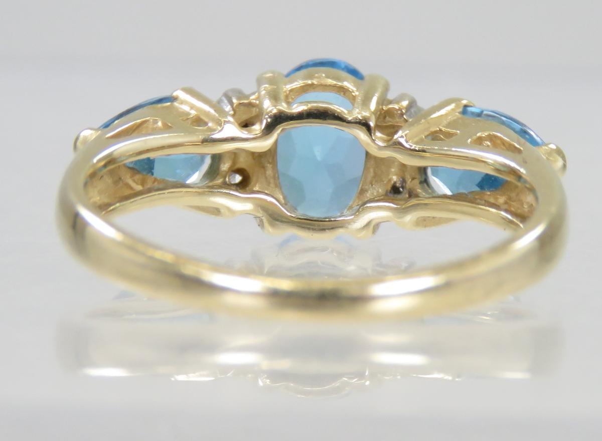 14kt Yellow Gold & Topaz Ring with Diamond Accents