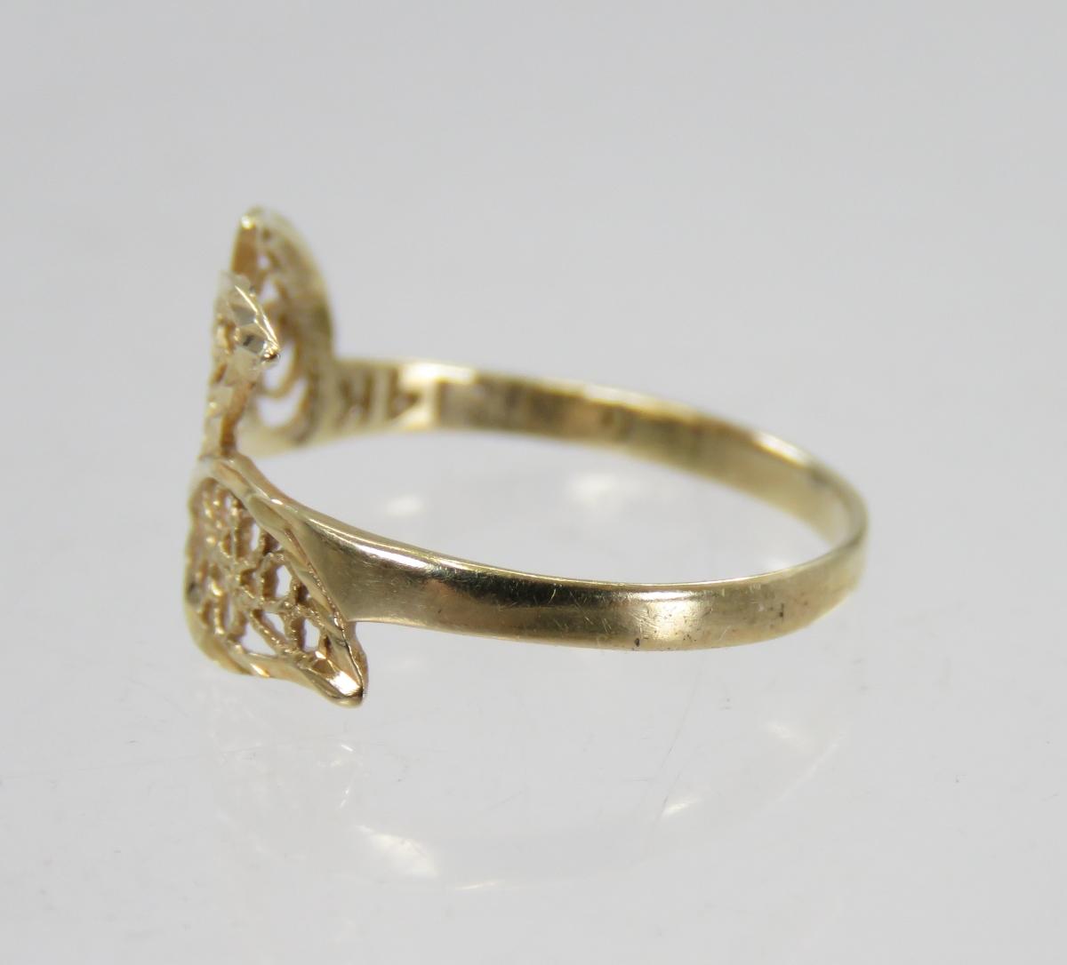 14kt Yellow Gold Filigree Earrings and Ring