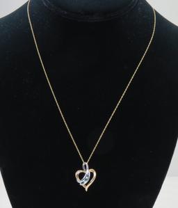 10kt Yellow Gold Necklace with Heart Pendant