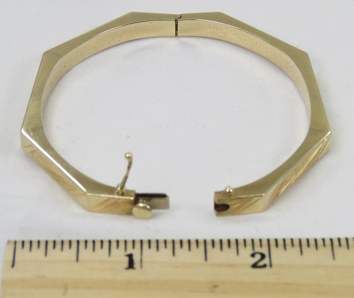 14kt Yellow Gold Etched Bracelet from Spain