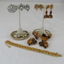 Vintage Coro & Other Topaz Colored Stone Jewelry