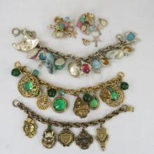 Vintage ART Seashell & 2 Other Charm Bracelets
