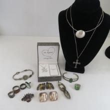 Sterling Silver Necklaces, Pin, Rings & Bracelets