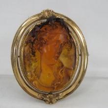 Antique 14KT High Relief Cameo Brooch