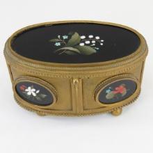 Antique Pietra Dura Jewelry Box