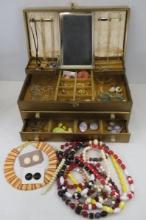 Vintage Avon Beads, KJL and Other Jewelry with Box