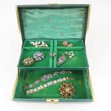 AOC & Other Vintage Rhinestone Jewelry in Box