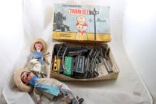 Marx Mechanical Train Set in Box, 2 Marionettes