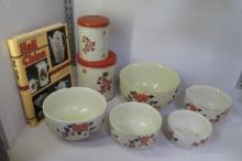 Vintage Hall's Red Book, Poppy Bowls & Tins