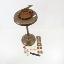 Antique Antelope Floor Ashtray, Matches & More