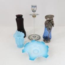Antique bud vases & decorative glass