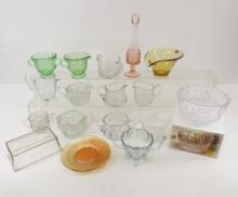 Vintage Glassware creamers & sugars, vase, etc