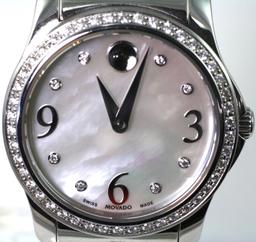 Authentic estate Movado diamond stainless steel lady’s wristwatch