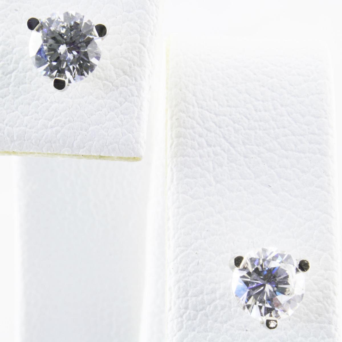 Estate 14K white gold diamond stud earrings