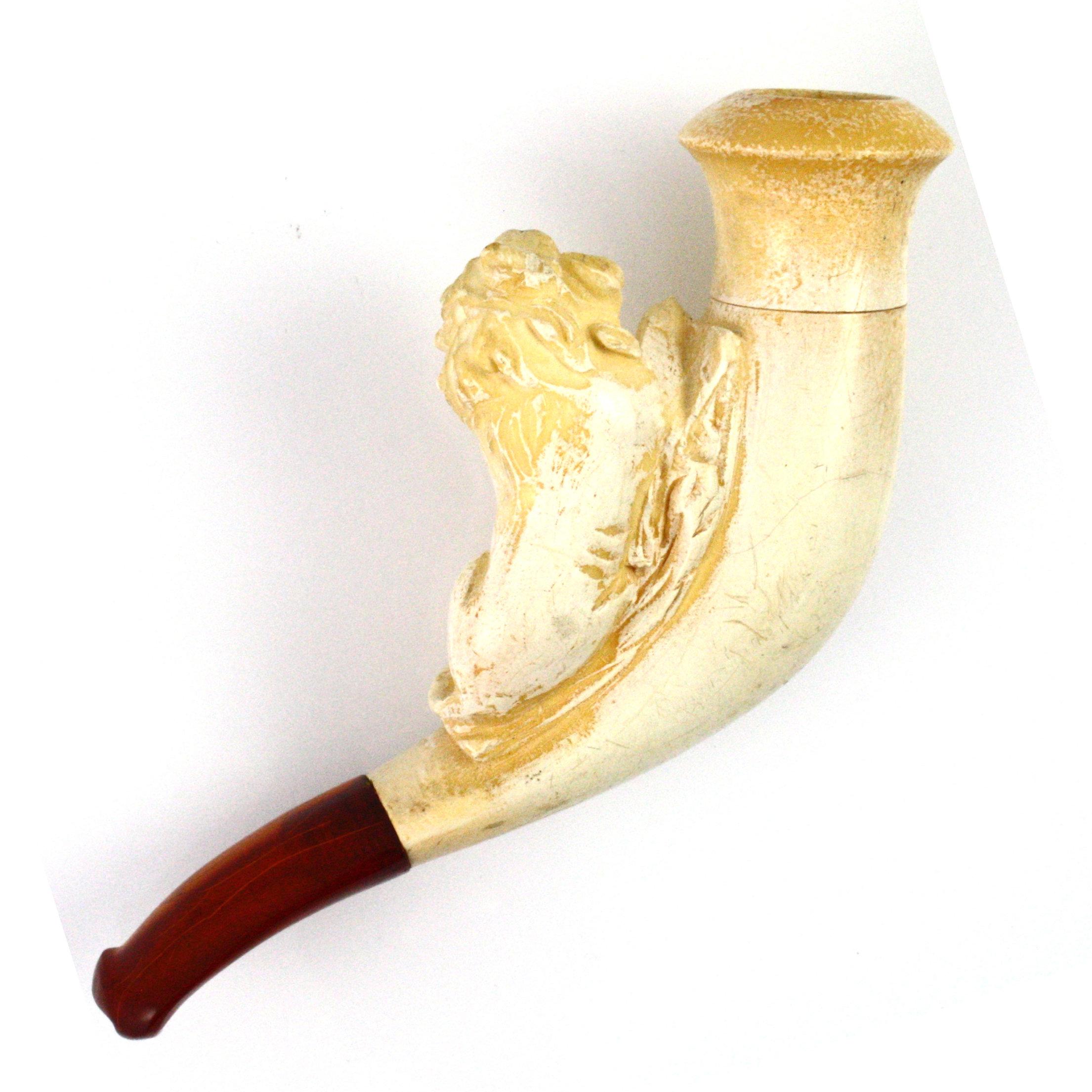Authentic vintage Meerschaum lion pipe