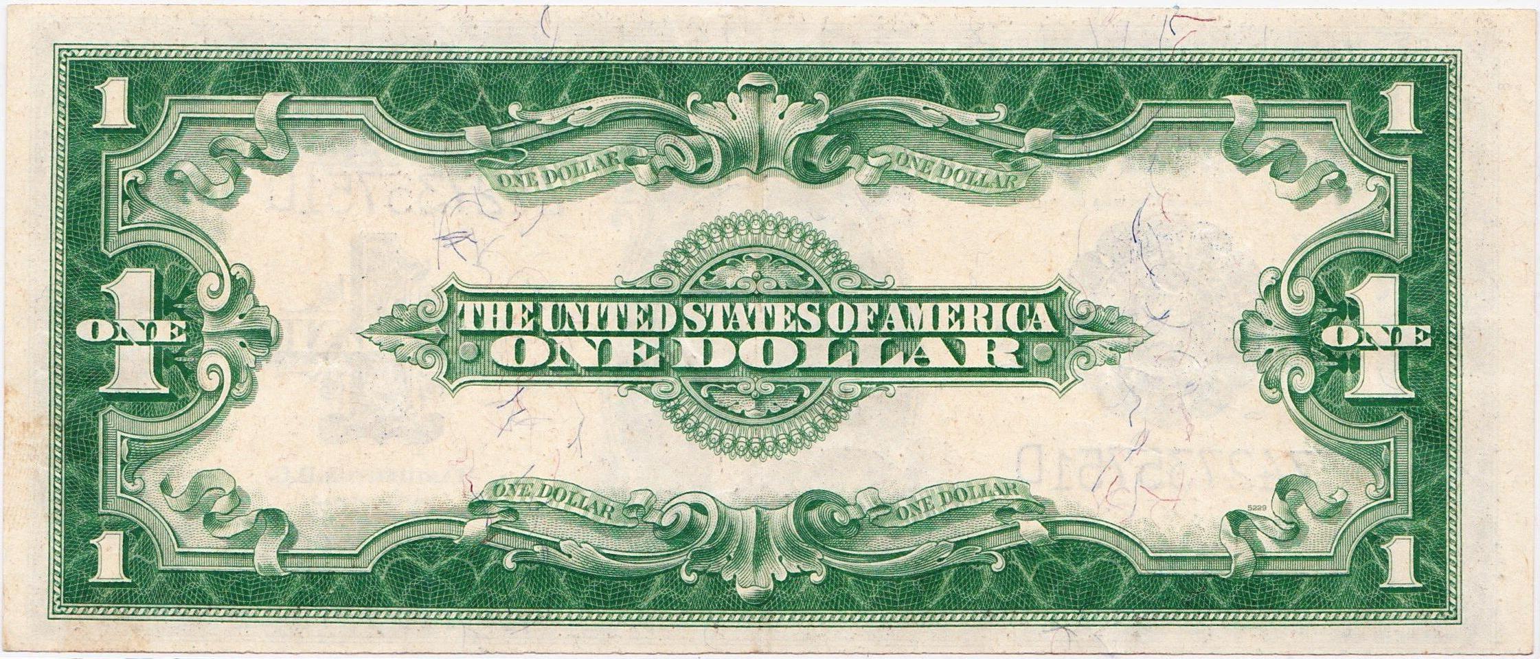 1923 U.S. large size $1 blue seal silver certificate banknote
