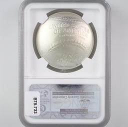 Certified 2014-P U.S. Wade Boggs Baseball Hall of Fame commemorative silver dollar
