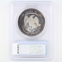 Certified 1879 U.S. proof seated Liberty silver dollar