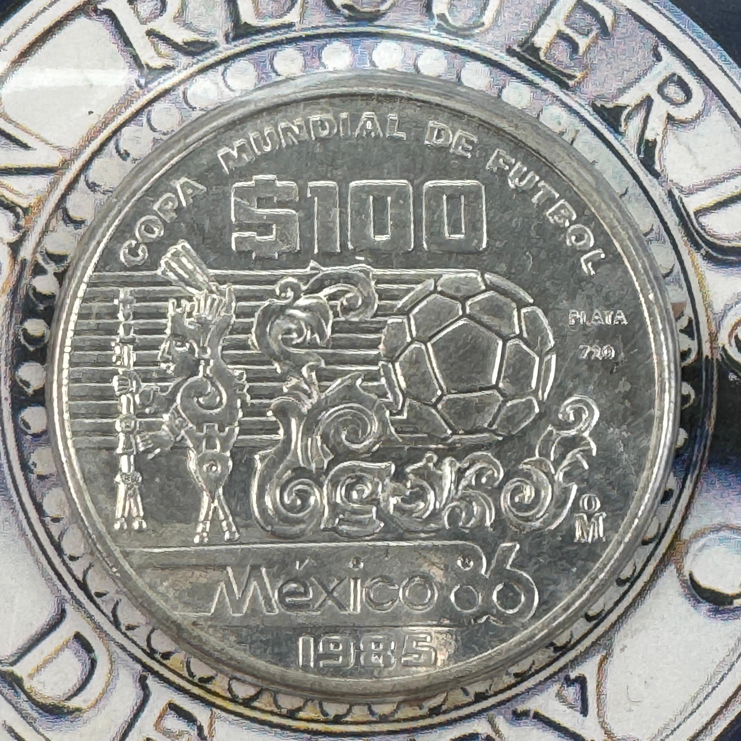 1985 Tesoros del Mundial 5-piece Mexico gold & silver soccer commemorative coin set