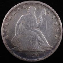 1873 U.S. seated Liberty half dollar