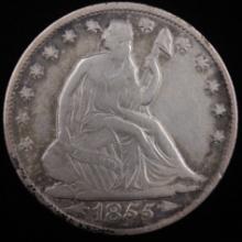 1855-O with arrows U.S. seated Liberty half dollar
