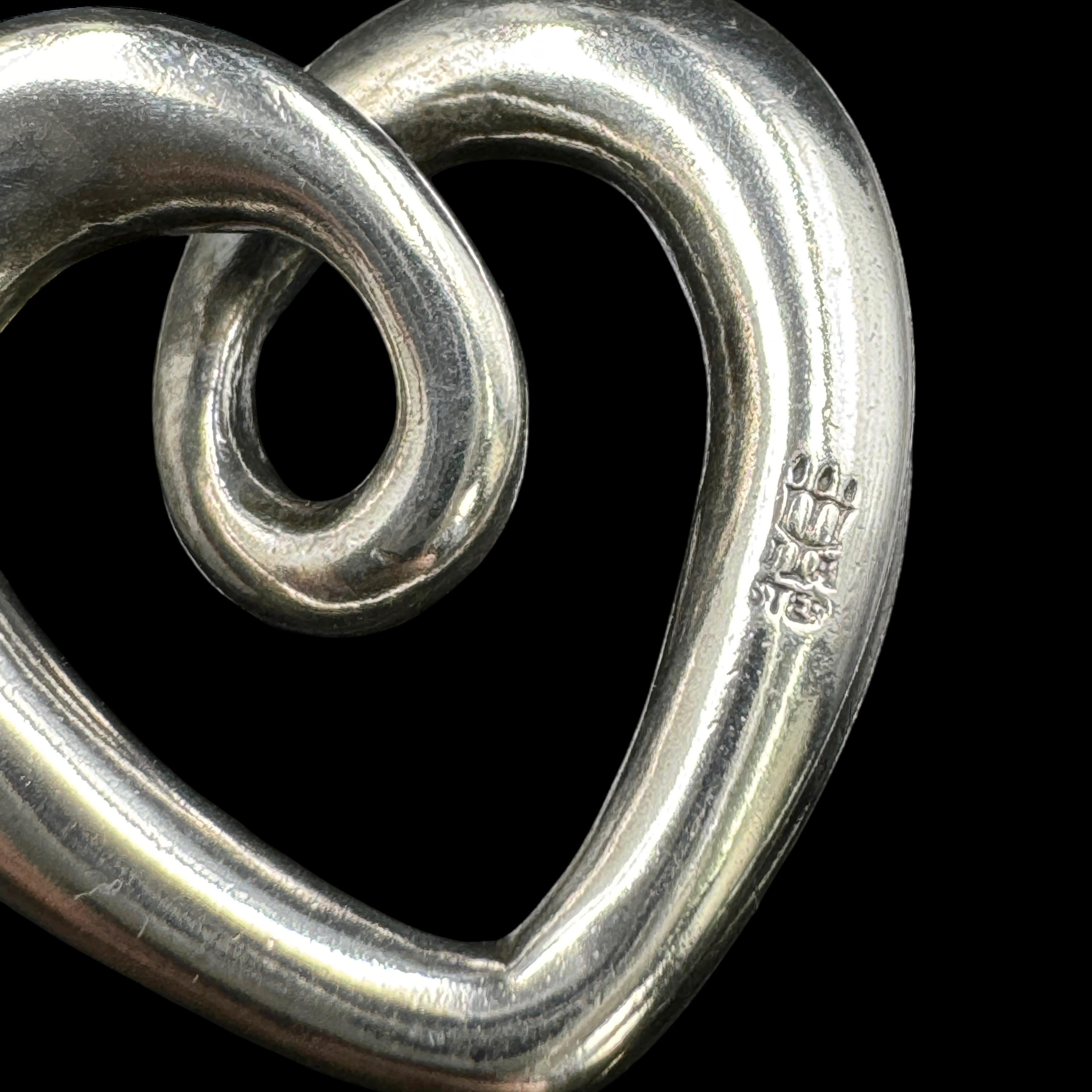 Retired estate James Avery sterling silver floating heart strings pendant