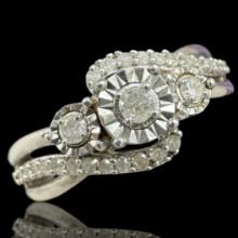 New sterling silver diamond ring