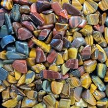 Lot of polished red, yellow & blue tigers eye