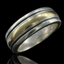 Estate James Avery 14K yellow gold & sterling silver simplicity band ring