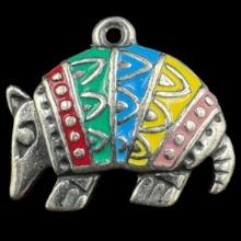 Estate James Avery sterling silver enameled armadillo charm