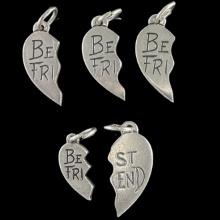 Lot of 5 estate James Avery sterling silver half "BEST FRIENDS" charms