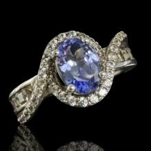 New Kohl's sterling silver tanzanite & white sapphire ring
