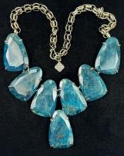 Estate Kendra Scott gold-tone blue-green apatite necklace