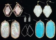 Lot of 6 pairs of estate Kendra Scott wire-back earrings