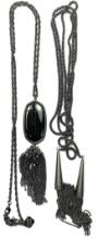 Pair of estate Kendra Scott black metal necklaces
