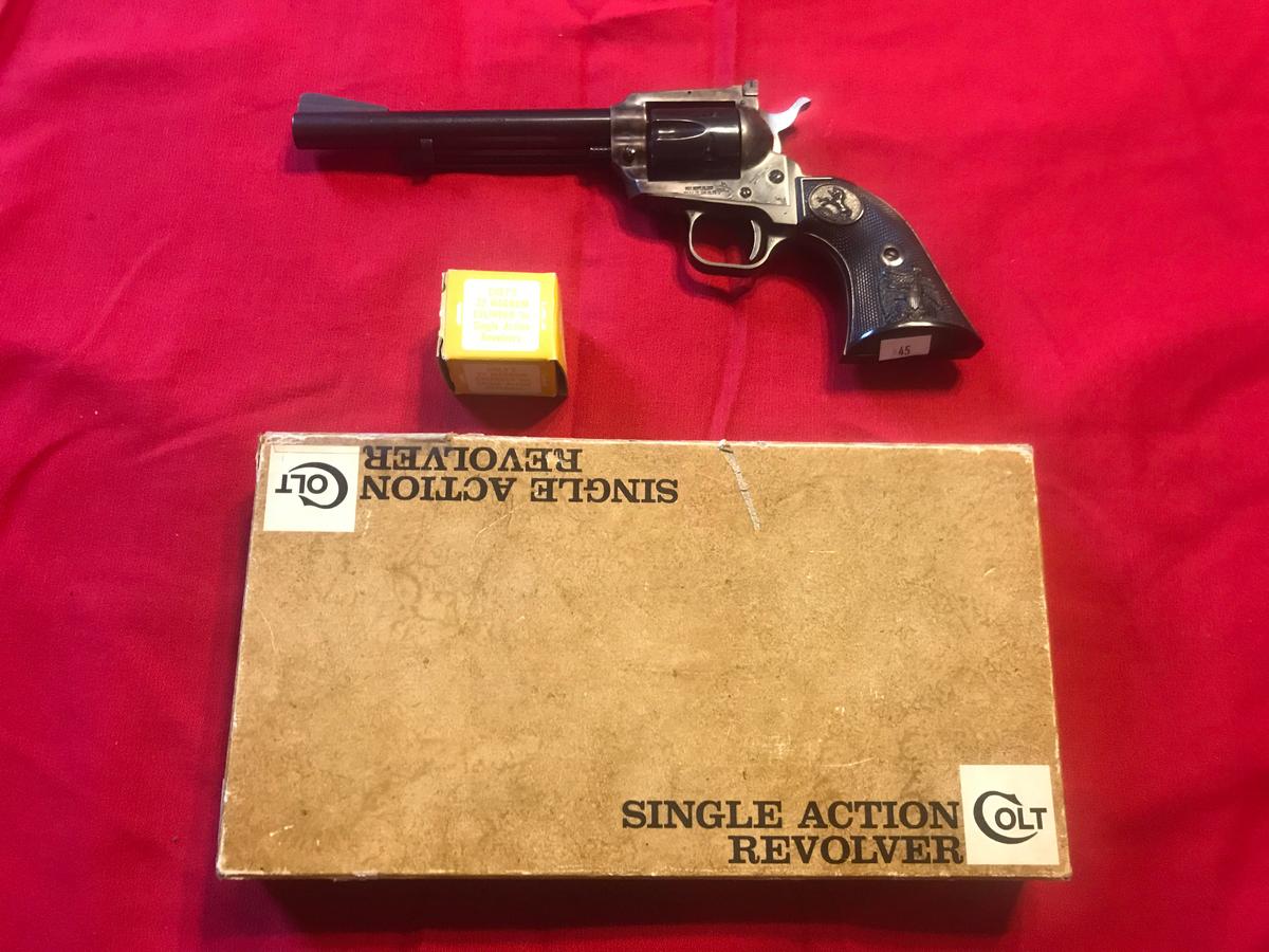 Colt New Frontier .22 Revolver with Extra Cylinder & box