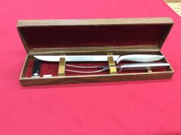 1970's Gerber 2 Piece Carving Set, Stainless Steel MINT in Box